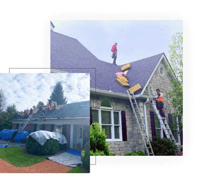 Man standing in roof for roofing service